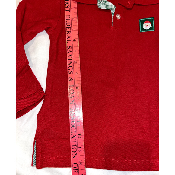 Zuccini Kids Red Long Sleeve Polo Shirt Boys Santa Embroidery Size 4 - Picture 5 of 6